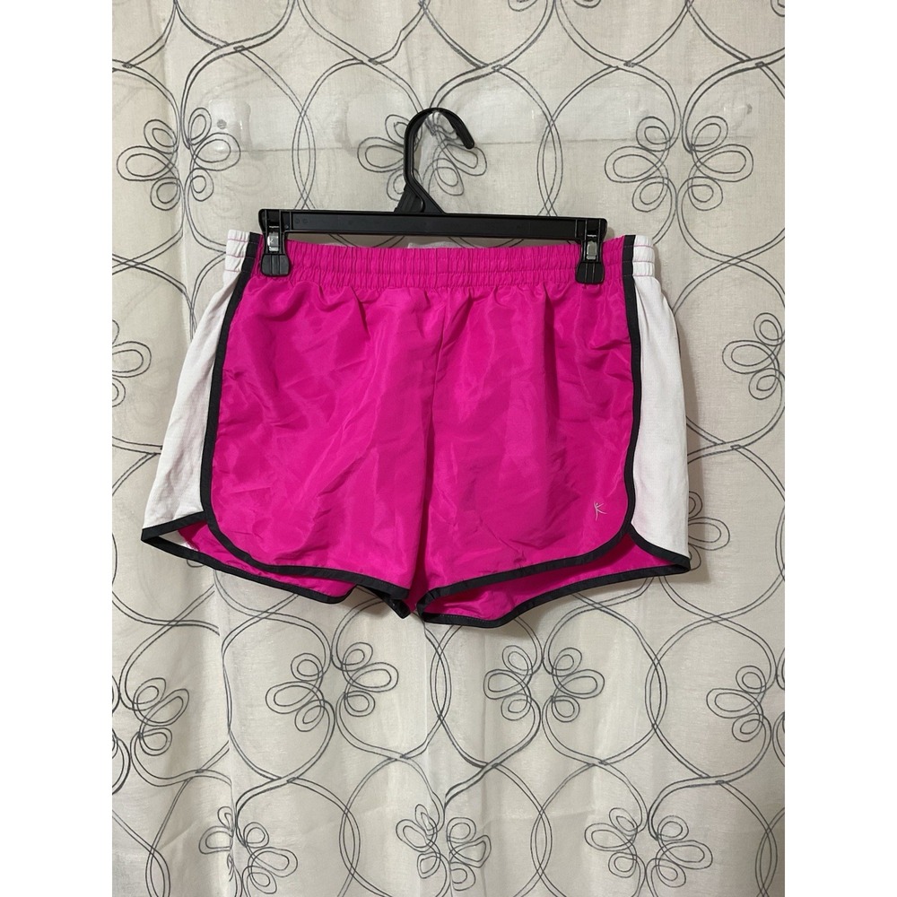 Women's Danskin Now Pink & White Shorts W/ Built In Underwear Size Medium (8-10)